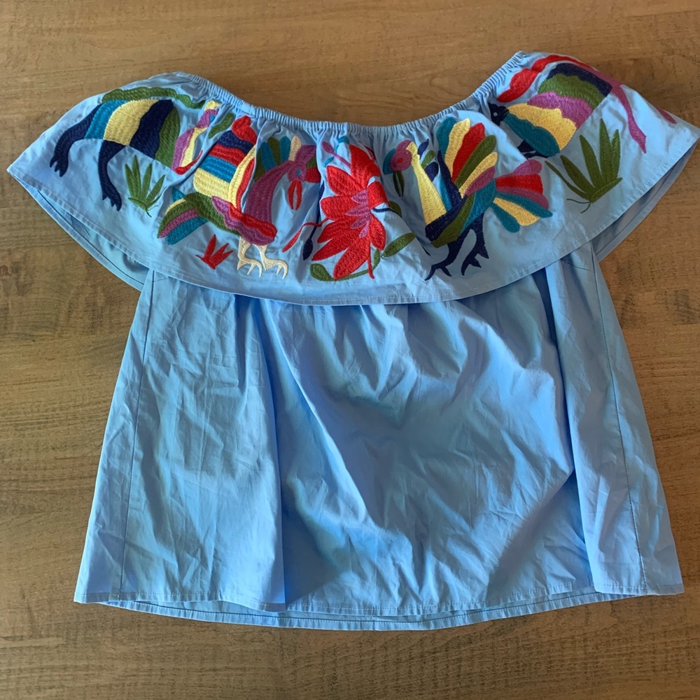 Off the Shoulder Embroidered Top
